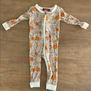 Milkbarn floral one piece 3-6m GUC